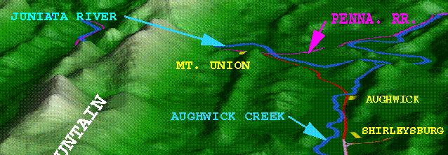 Map of EBT: Mount Union to Shirleysburg